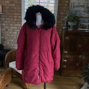 TORRID FIT AND FLARE DEEP RED & BLACK PUFFER JACKET COAT 3 X